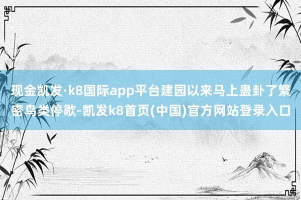 现金凯发·k8国际app平台建园以来马上蛊卦了繁密鸟类停歇-凯发k8首页(中国)官方网站登录入口