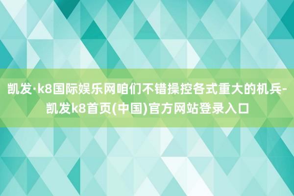 凯发·k8国际娱乐网咱们不错操控各式重大的机兵-凯发k8首页(中国)官方网站登录入口